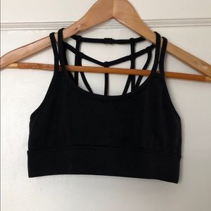 Fabletics Strappy Black Sports Bra